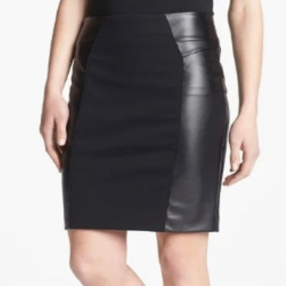 MICHAEL Michael Kors Dresses & Skirts - Michael Kors Faux Leather Panel Skirt